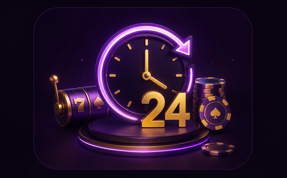 ภาพประกอบการเข้าเล่นเกมสล็อตได้ตลอด 24 ชั่วโมง