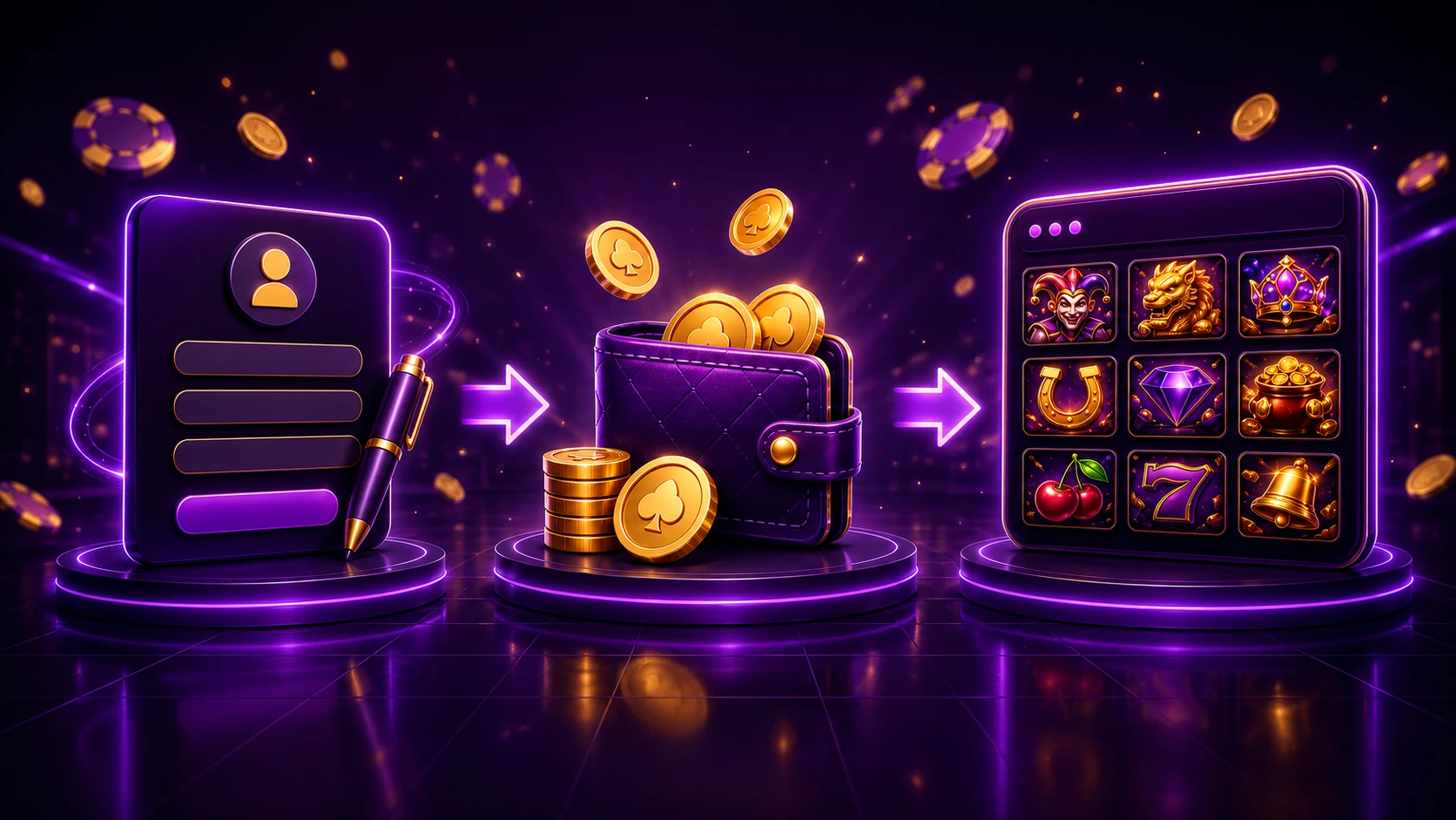 ภาพประกอบขั้นตอนสมัคร เติมเครดิต และเลือกเกมบน Jokerslot Z